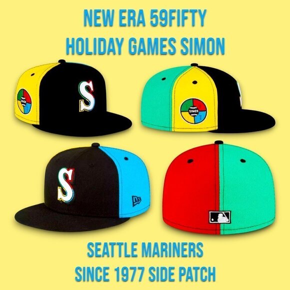 New Era Seattle Mariners Holiday Games 59FIFTY Fitted Hat Since 1977 Patch 7 3/8